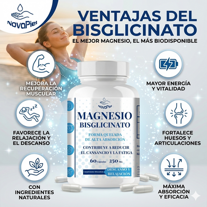Magnesio Bisglicinato – Descanso y Recuperación de Alta Absorción NovaPiel